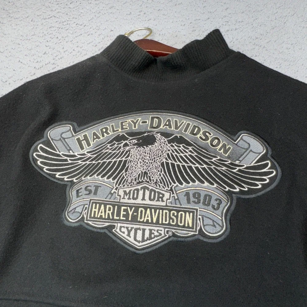Vintage Harley Davidson Jacket Mens Large Wool Leather Sleeve Bomber Varsity 00s
